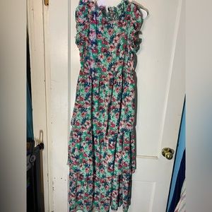 Maxi length ruffle dress